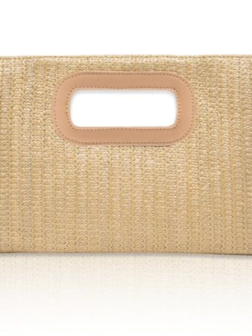 Straw Clutch for Women, Woven Raffia Evening Handbag w/ Chain, Boho Beach